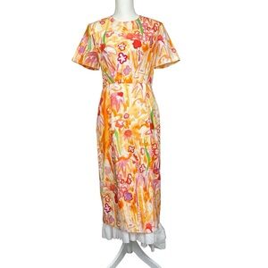 Marni Nectarine Waterfall Comp Poplin Dress Size 42 IT 6 US NWT